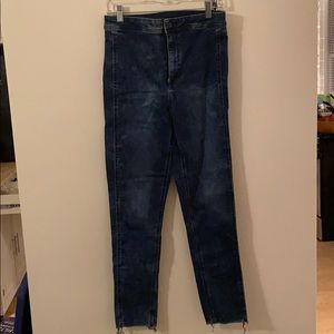 Acid wash ultra high waist jeans